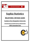 MAT 240 Sophia Statistics Milestone 4 Retake 2026 &lpar;pdf&rpar; &vert; Statistics &vert; SNHU & Sophia