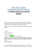 WGU D027 Advanced Pathopharmacological Foundations OA Questions And Correct Answers&vert; Updated