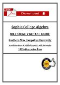 MAT 130 College Algebra Milestone 2 2026 &lpar;pdf&rpar; &vert; College Algebra &vert; SNHU
