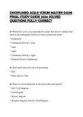 DISCIPLINED AGILE SCRUM MASTER DASM FINAL STUDY GUIDE 2026 SOLVED QUESTIONS FULLY CORRECT