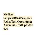 Medical-Surgical RN A Prophecy Relias Test&comma; Questions & Answers Latest Update