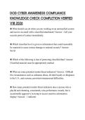 DOD CYBER AWARENESS COMPLIANCE KNOWLEDGE CHECK COMPLETION VERIFIED V18 2026