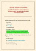 Fiber Optic Technician &lpar;FOT&rpar; Certification Exam Practice Questions And Correct Answers &lpar;Verified Answers&rpar; Plus Rationales 2026 Q&A &vert;  Instant Download Pdf
