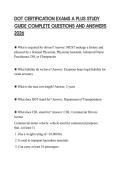DOT CERTIFICATION EXAMS A PLUS STUDY GUIDE COMPLETE QUESTIONS AND ANSWERS 2026