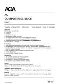  2025 AQA AS Computer Science 7516&sol;1Paper 1 MERGED QUESTION PAPER & MARKSCHEME