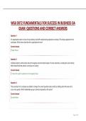 WGU D072 FUNDAMENTALS FOR SUCCESS IN BUSINESS OA EXAM  QUESTIONS AND CORRECT ANSWERS