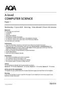 2025 AQA A-LEVEL Computer Science 7517&sol;1 Paper 1 MERGED QUESTION PAPER & MARKSCHEME