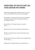 DRIVERS PERMIT TEST PRACTICE SCRIPT 2026 TESTED QUESTIONS WITH ANSWERS
