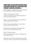 DUBAI REAL ESTATE REGULATIONS EXAM 2026 EXAM PAPER FULL QUESTIONS AND CORRECT ANSWERS GRADED A&plus;