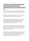 DUBAI REAL ESTATE REGULATIONS EXAM 2026 EXAM PAPER MASTERCLASS QUESTIONS AND FULL SOLUTIONS GRADED A&plus;