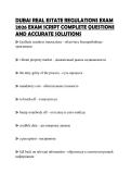 DUBAI REAL ESTATE REGULATIONS EXAM 2026 EXAM SCRIPT COMPLETE QUESTIONS AND ACCURATE SOLUTIONS