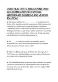 DUBAI REAL ESTATE REGULATIONS EXAM 2026 EXAMINATION TEST WITH 140 MASTERCLASS QUESTIONS AND VERIFIED SOLUTIONS
