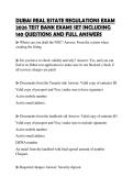 DUBAI REAL ESTATE REGULATIONS EXAM 2026 TEST BANK EXAMS SET INCLUDING 140 QUESTIONS AND FULL ANSWERS