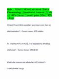 Quiz 1&colon; NU641 &sol; NU 641 Advanced Clinical Pharmacology &vert; Questions & Answers &vert; Grade A &vert; 100&percnt; Correct &lpar;Latest Update 2026 &sol; 2027&rpar; &ndash; Regis