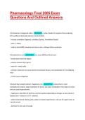 Pharmacology Final 2005 Exam Questions And Outlined Answers