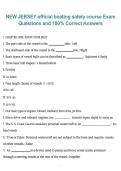 New Jersey Official Boating Safety Course Exam&comma; Certified Questions with 100&percnt; Correct Answers&comma; Latest Updated Study Material