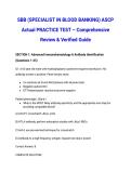 SBB &lpar;SPECIALIST IN BLOOD BANKING&rpar; ASCP Actual PRACTICE TEST &ndash; Comprehensive Review & Verified Guide