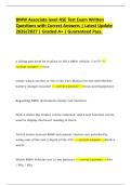 BMW Associate level ASE Test Exam Written Questions with Correct Answers &vert; Latest Update 2026&sol;2027 &vert; Graded A&plus; &vert; Guaranteed Pass&period;