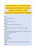 Nursing ATI TEAS 7 Test &ndash; EXAM 2025&sol;2026 Complete Questions & Correct Detailed Answers &vert;&vert; 100&percnt; Guaranteed Pass &vert; Recent Version