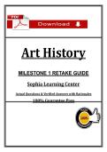 HIS 112 Art History Milestone 1 Retake 2026 &lpar;pdf&rpar; &vert; Art History &vert; Sophia Learning Center