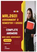 MRL2601 ASSIGNMENT 2 SEMESTER 1 2026 - COMPLETE ANSWERS