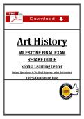 HIS 112 Art History Milestone Final Retake 2026&sol;2027 &lpar;pdf&rpar; &vert; Art History &vert; Sophia