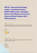 NR 565 - advanced pharmacology midterm - Chamberlain Practice EXAM&semi; MOCK practice &vert; Strategies Review of Key Quizzes with Correct Answers &lpar;Newest Update&comma; 2026 &vert; 2027&rpar; Graded A&period;