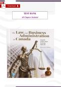 The Law and Business Administration in Canada &lpar;15th Edition&comma; Smyth&comma; Soberman&comma; Easson & McGill&rpar; &ndash; Verified Test Bank &lpar;Chapters 1&ndash;32&comma; With Questions&comma; Answers & Rationales&rpar;