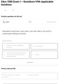 Educ 1300 Exam 1 &ndash; Questions With Applicable Solutions