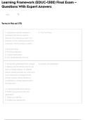 Learning Framework &lpar;EDUC-1300&rpar; Final Exam &ndash; Questions With Expert Answers