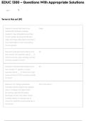 EDUC 1300 &ndash; Questions With Appropriate Solutions
