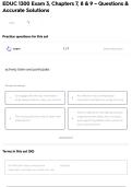 EDUC 1300 Exam 3&comma; Chapters 7&comma; 8 & 9 &ndash; Questions & Accurate Solutions