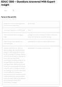 EDUC 1300 &ndash; Questions Answered With Expert Insight