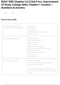 EDUC 1300 Chapters 1&comma;2&comma;3&comma;7&comma;8&comma;& 9 hcc&comma; Improvement Of Study&comma; College Skills&comma; Chapter 1- Connect&colon; &ndash; Questions & Answers