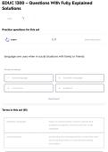 EDUC 1300 &ndash; Questions With Fully Explained Solutions