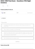 EDUC 1300 Final Exam &ndash; Questions With Right Solutions