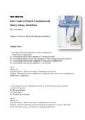 Test Bank &ndash; Bates&rsquo; Guide to Physical Examination & History Taking&comma; 12th Edition &vert; Chapters 1&ndash;20