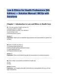  Law & Ethics for Health Professions &lpar;9th Edition&rpar; &mdash; Solution Manual &lowbar; MCQs with Solutions&period;pdf