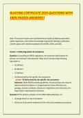 BLASTING CERTIFICATE 2025 QUESTIONS WITH 100&percnt; PASSED ANSWERS&excl;&excl;
