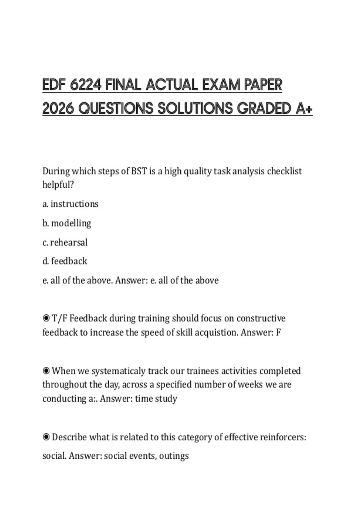EDF 6224 FINAL ACTUAL EXAM PAPER 2026 QUESTIONS SOLUTIONS GRADED A+ ...