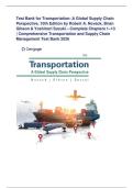 Test Bank for Transportation&colon; A Global Supply Chain Perspective&comma; 10th Edition &vert; Novack&comma; Gibson & Suzuki &vert; Latest Update 2026 &vert; Exam Prep Q&A