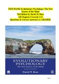 Evolutionary Psychology 7th Edition Test Bank by David Buss &vert; All Chapters 1-13 &vert; A&plus; Graded Questions & Answers &vert; Instant Access