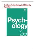 Test Bank For Psychology 2nd Edition by OpenStax &vert;All Chapters 1-16&vert; Latest Version 2026