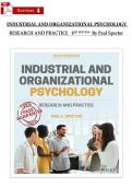 Test Bank for Industrial and Organizational Psychology&colon; Research and Practice&comma; Eighth Edition &vert; Author&rsquo;s Latest Update 2026 Exam Prep Graded A&plus;