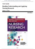 Test Bank - Reading Understanding and Applying Nursing Research 6th Edition &lpar;Fain&comma; 2021&rpar;&comma; All Chapter 1-15&vert; Complete Best Exam Practice Guide&sol; Newest Edition