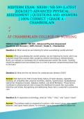 MIDTERM EXAM&colon; NR509 &sol; NR-509 &lpar;LATEST 2026&sol;2027&rpar; ADVANCED PHYSICAL ASSESSMENT &vert; QUESTIONS AND ANSWERS &vert; 100&percnt; CORRECT &vert; GRADE A - CHAMBERLAIN