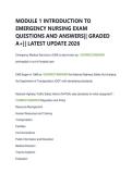 MODULE 1 INTRODUCTION TO  EMERGENCY NURSING EXAM  QUESTIONS AND ANSWERS&vert;&vert; GRADED  A&plus;&vert;&vert; LATEST UPDATE 2026 