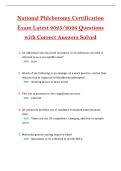 National Phlebotomy Complete Exam Latest 2025&sol;2026 Multiple Choices Questions with Correct Answers Solved