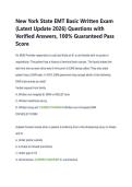New York State EMT Basic Written Exam  &lpar;Latest Update 2026&rpar; Questions with  Verified Answers&comma; 100&percnt; Guaranteed Pass  Score 