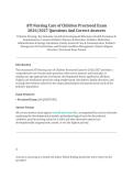 ATI Nursing Care of Children Proctored Exam &vert; Pediatric Nursing Review with Verified Answers
